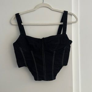 Zara black denim corset top size large